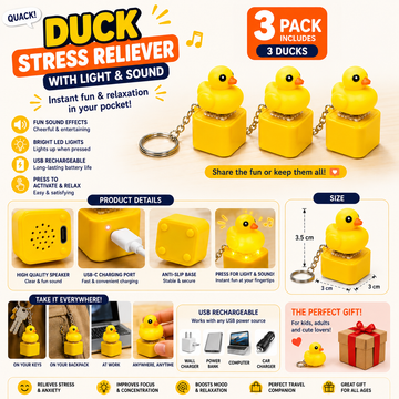 Little Yellow Duck Button (Rechargeable) / 3 pieces