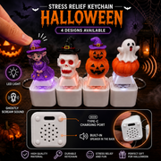 Rechargeable Halloween fidget keychains with light, sound and four spooky designs