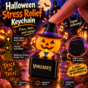 Rechargeable Halloween pumpkin fidget keychain with 3 sound effects and LED light