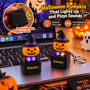 Halloween pumpkin fidget keychain with colorful LED light effect