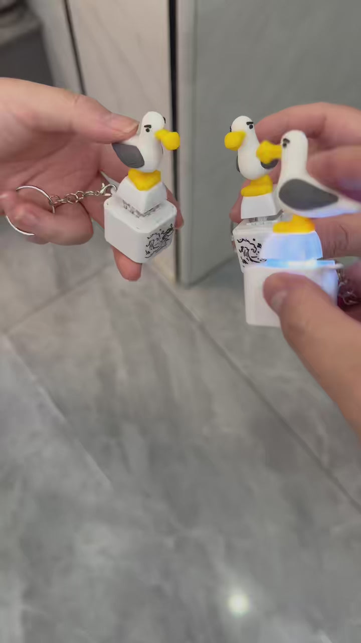 Cute Seagull Sound & Light Keychain – Press Button Fidget Toy