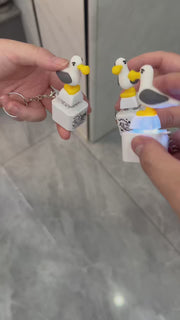Cute Seagull Sound & Light Keychain – Press Button Fidget Toy