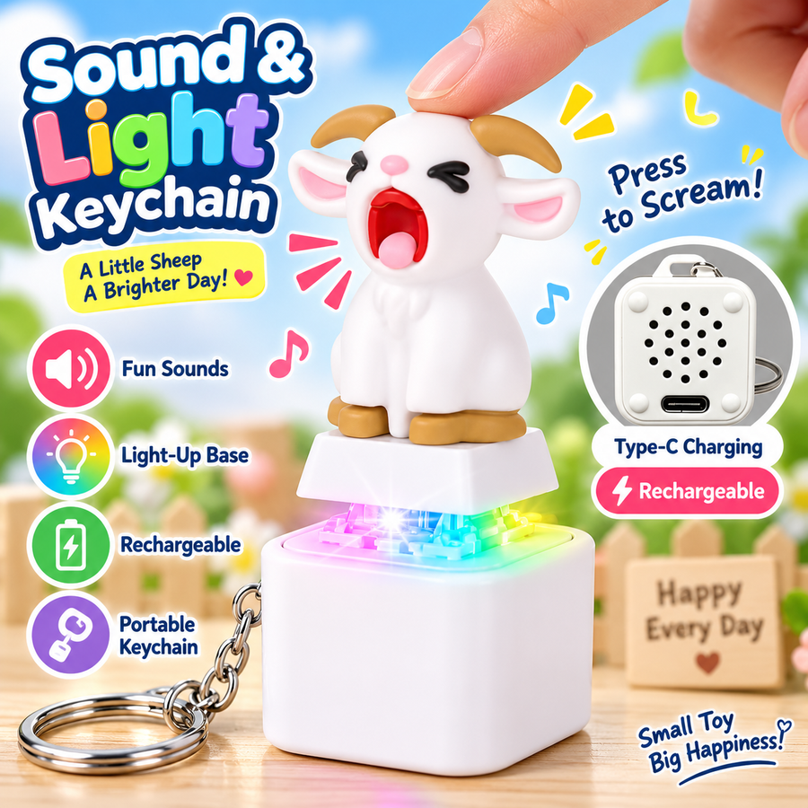 Screaming Sheep Fidget Keychain – Rechargeable Light & Sound