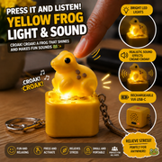 Rechargeable yellow frog fidget keychain with croak sound and LED light