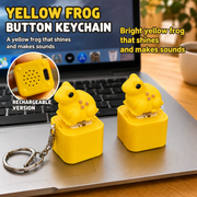 Yellow frog fidget keychains with rechargeable light and croak sound